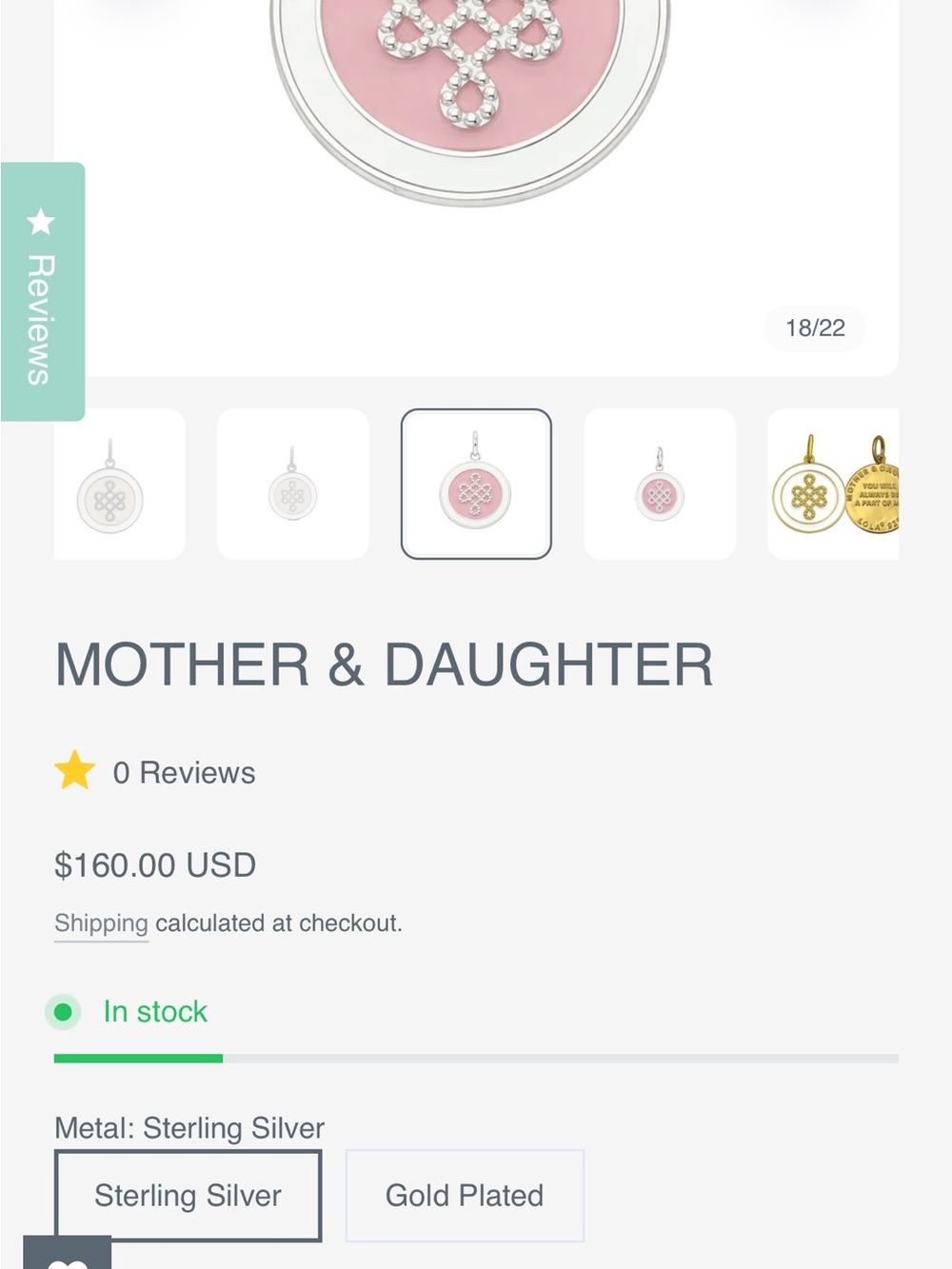LOLA Sterling Silver “Mother and Daughter” pink pendant. - Picture 3 of 3